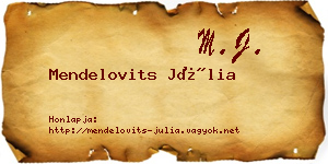 Mendelovits Júlia névjegykártya